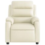 Fauteuil de massage inclinable crème similicuir – Image 5