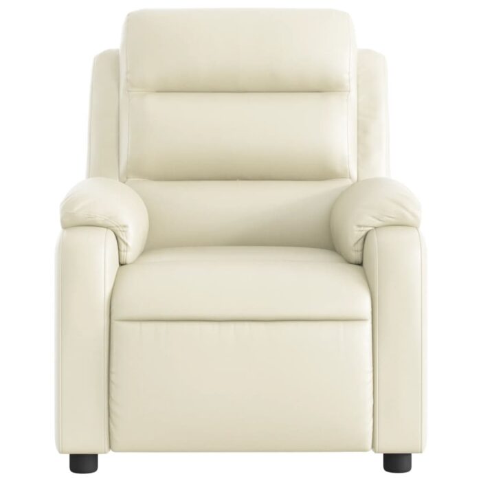 Fauteuil de massage inclinable crème similicuir – Image 5