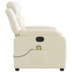 Fauteuil de massage inclinable crème similicuir – Image 6