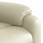 Fauteuil de massage inclinable crème similicuir – Image 7