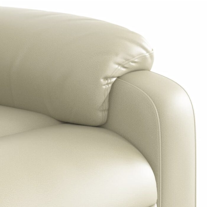 Fauteuil de massage inclinable crème similicuir – Image 7