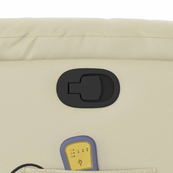Fauteuil de massage inclinable crème similicuir – Image 8
