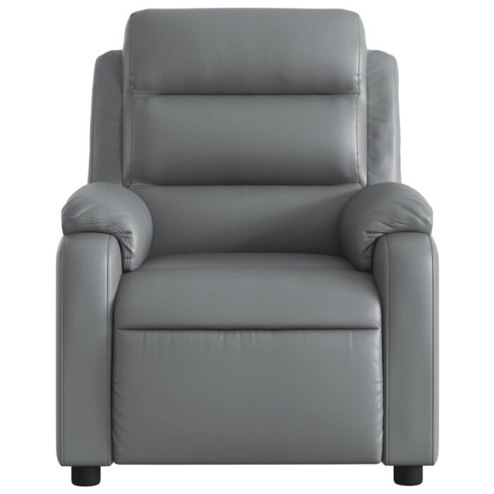 Fauteuil de massage inclinable gris similicuir – Image 5