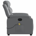 Fauteuil de massage inclinable gris similicuir – Image 6