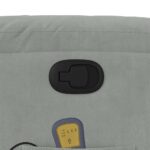Fauteuil inclinable de massage gris clair velours – Image 8