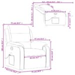 Fauteuil inclinable de massage gris foncé velours – Image 10