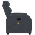 Fauteuil inclinable de massage gris foncé velours – Image 6