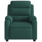 Fauteuil inclinable de massage vert foncé velours – Image 5
