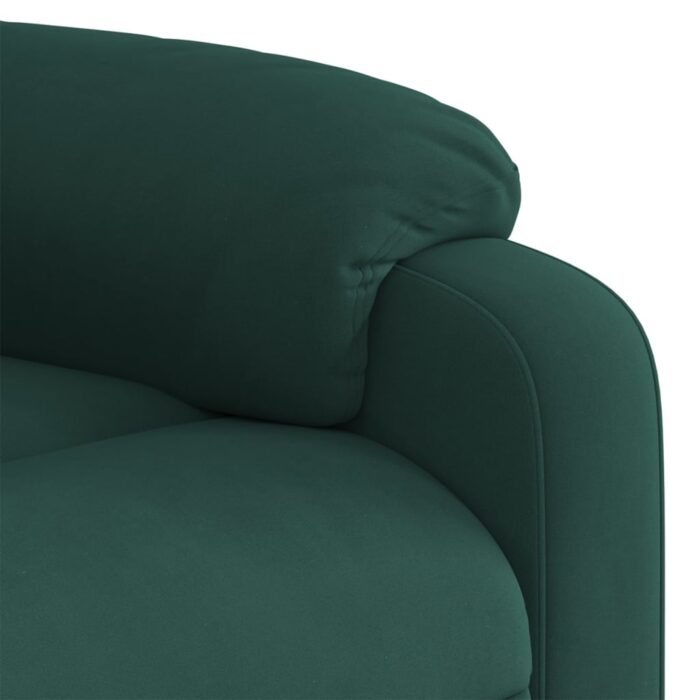 Fauteuil inclinable de massage vert foncé velours – Image 7
