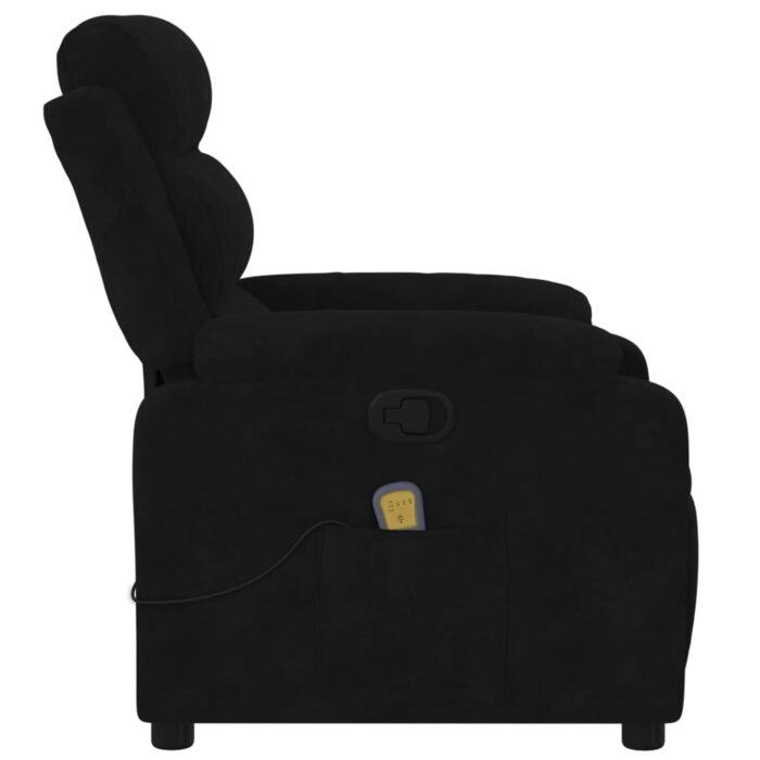 Fauteuil de massage inclinable noir velours – Image 6