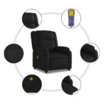 Fauteuil de massage inclinable noir similicuir – Image 4