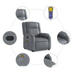 Fauteuil de massage inclinable gris similicuir – Image 4
