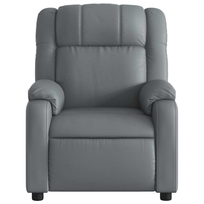 Fauteuil de massage inclinable gris similicuir – Image 5