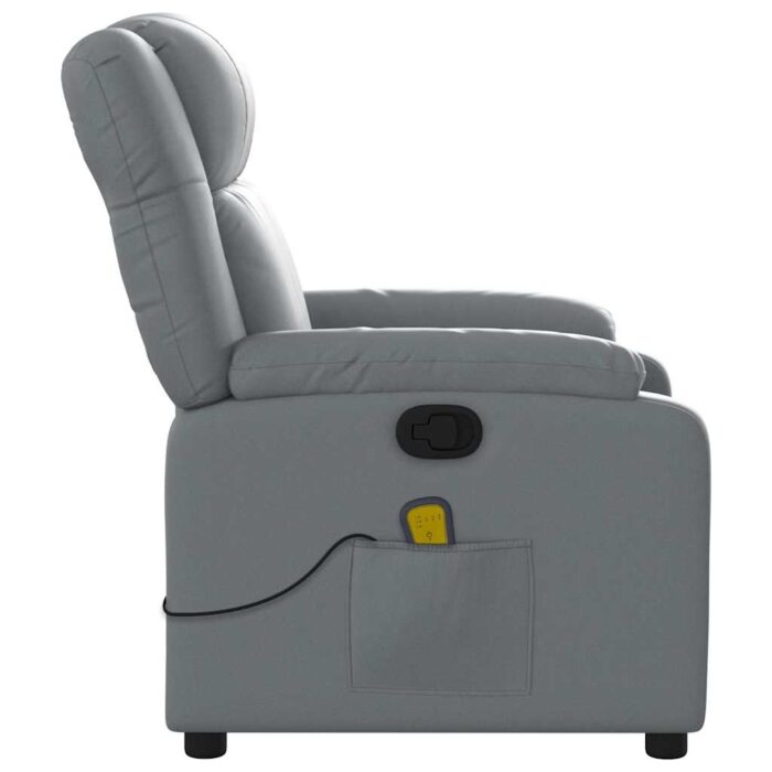 Fauteuil de massage inclinable gris similicuir – Image 6