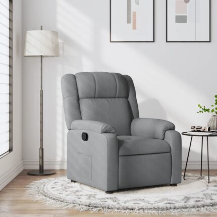 Fauteuil inclinable gris clair tissu