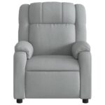 Fauteuil inclinable gris clair tissu – Image 4