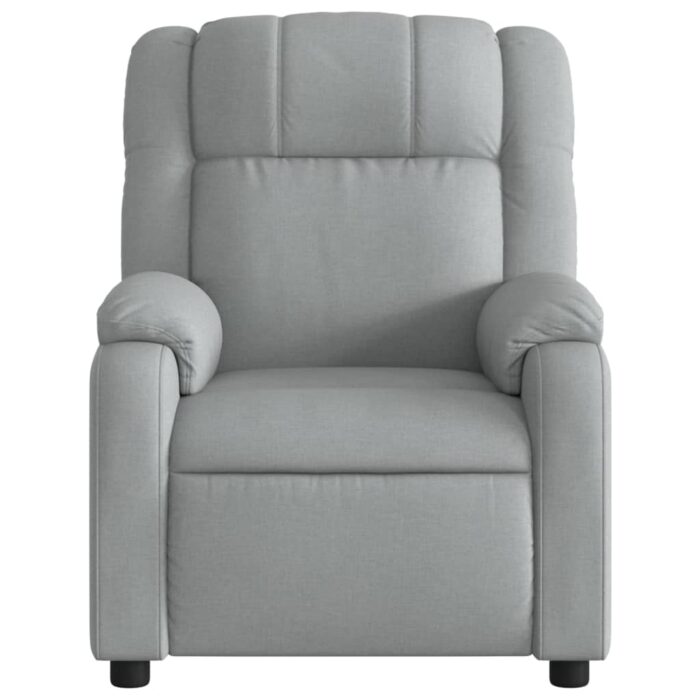 Fauteuil inclinable gris clair tissu – Image 4