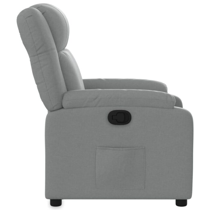 Fauteuil inclinable gris clair tissu – Image 5
