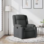 Fauteuil inclinable gris foncé tissu