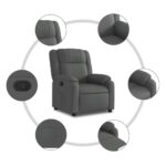 Fauteuil inclinable gris foncé tissu – Image 3