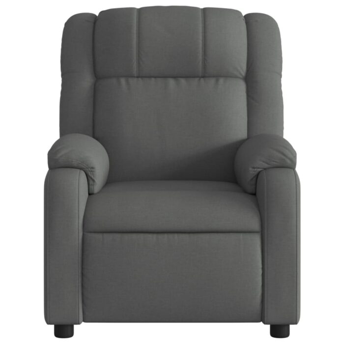 Fauteuil inclinable gris foncé tissu – Image 4