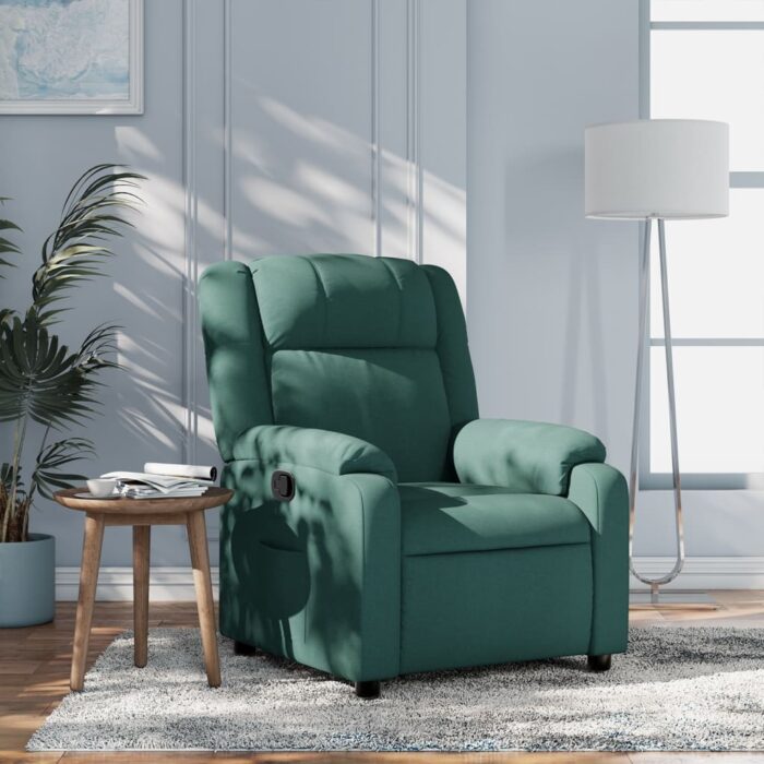3206203_1.jpg Fauteuil inclinable vert foncé tissu – Image 1