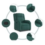 Fauteuil inclinable vert foncé tissu – Image 3