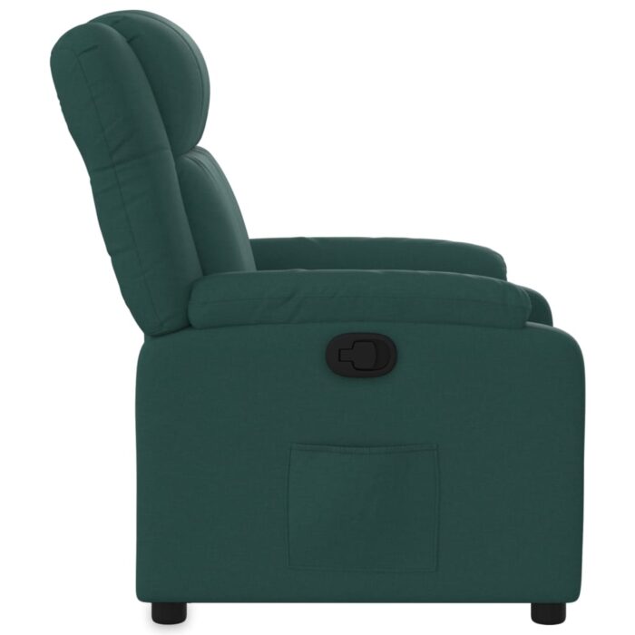 Fauteuil inclinable vert foncé tissu – Image 5