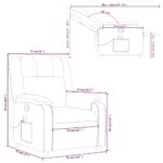 Fauteuil inclinable de massage gris clair tissu – Image 10