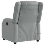 Fauteuil inclinable de massage gris clair tissu – Image 2