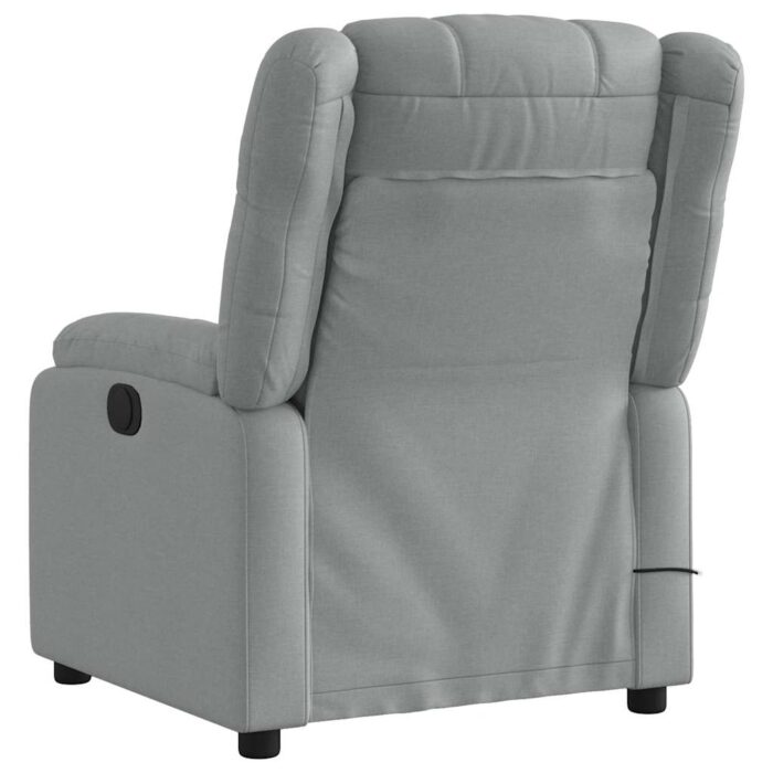 Fauteuil inclinable de massage gris clair tissu – Image 2