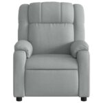 Fauteuil inclinable de massage gris clair tissu – Image 5