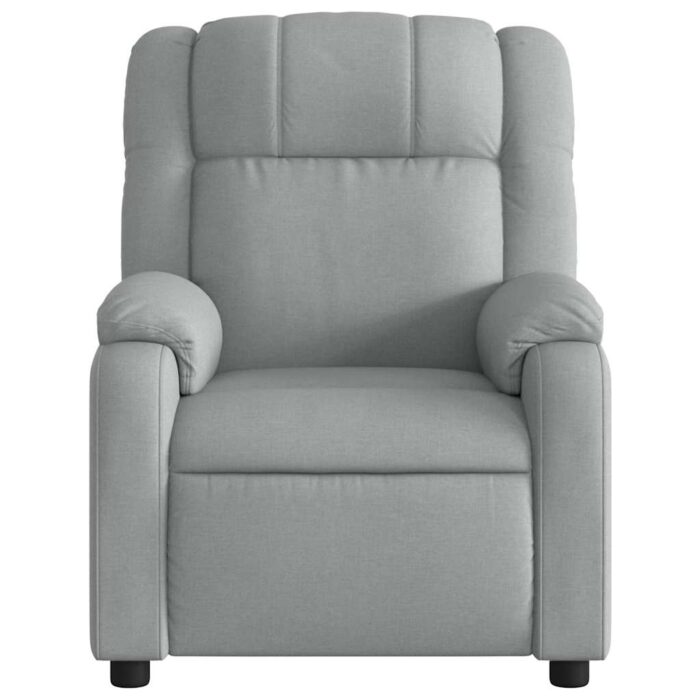 Fauteuil inclinable de massage gris clair tissu – Image 5