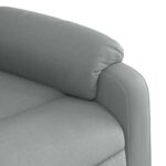 Fauteuil inclinable de massage gris clair tissu – Image 7