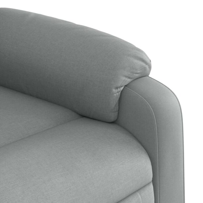 Fauteuil inclinable de massage gris clair tissu – Image 7