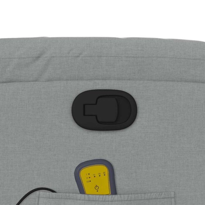 Fauteuil inclinable de massage gris clair tissu – Image 8