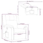 Fauteuil inclinable de massage gris foncé tissu – Image 10