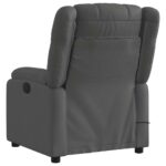 Fauteuil inclinable de massage gris foncé tissu – Image 2