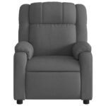 Fauteuil inclinable de massage gris foncé tissu – Image 5