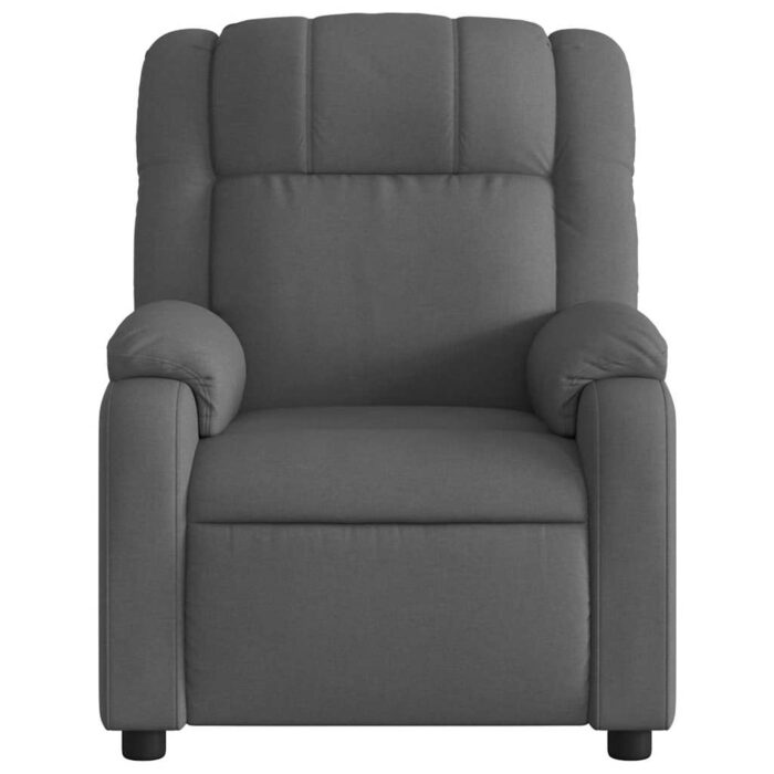 Fauteuil inclinable de massage gris foncé tissu – Image 5