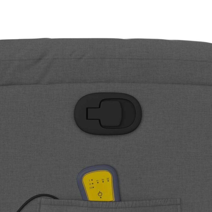 Fauteuil inclinable de massage gris foncé tissu – Image 8