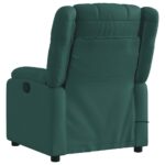 Fauteuil inclinable de massage vert foncé tissu – Image 2