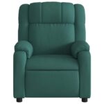 Fauteuil inclinable de massage vert foncé tissu – Image 5