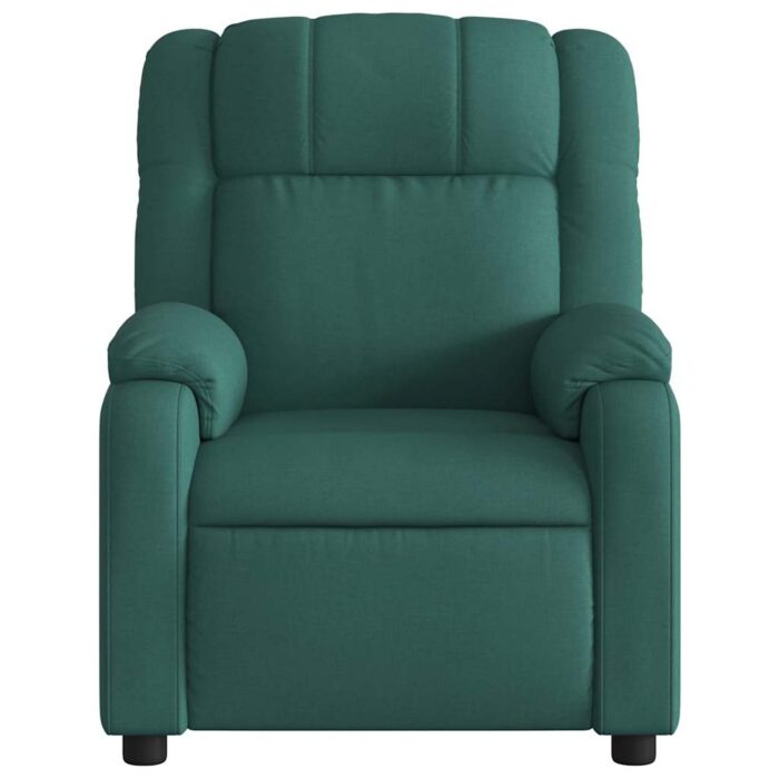 Fauteuil inclinable de massage vert foncé tissu – Image 5