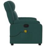 Fauteuil inclinable de massage vert foncé tissu – Image 6