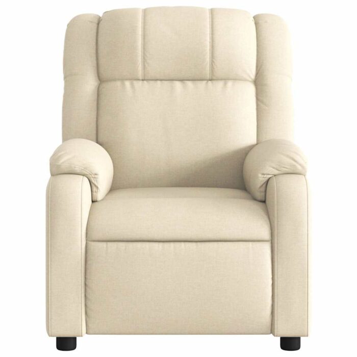 Fauteuil inclinable de massage crème tissu – Image 5