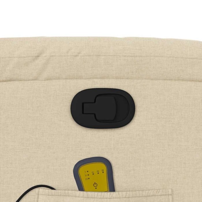 Fauteuil inclinable de massage crème tissu – Image 8