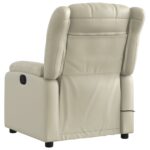 Fauteuil de massage inclinable crème similicuir – Image 2