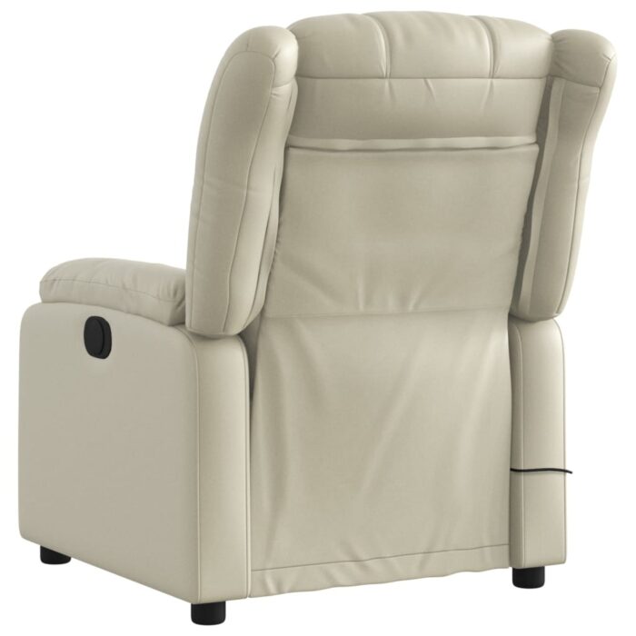 Fauteuil de massage inclinable crème similicuir – Image 2
