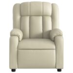 Fauteuil de massage inclinable crème similicuir – Image 5